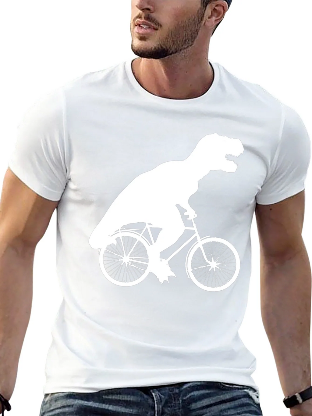 T-Rex Riding Bike Graphic Tee - Black product image 12