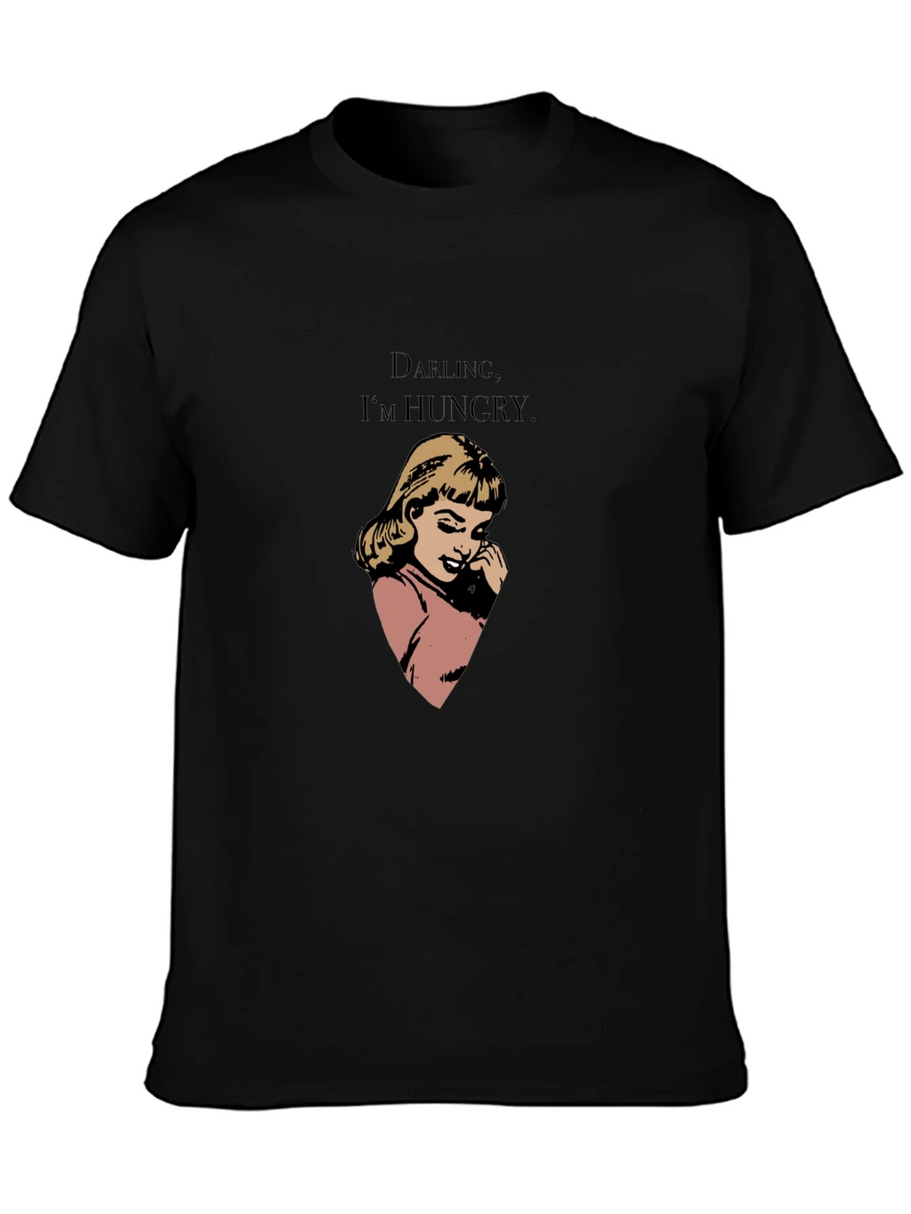 Darling Im Hungry Graphic Tee - Black Cotton Casual T-Shirt product image 3