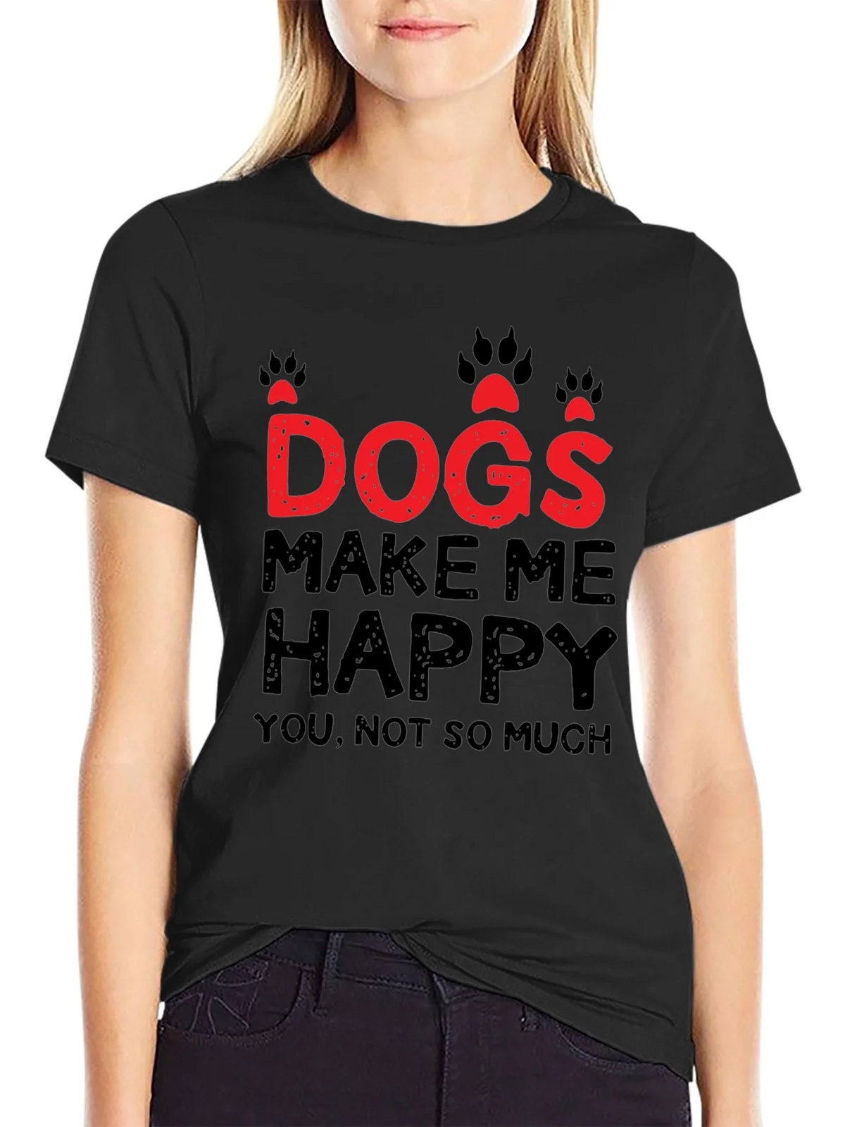 Dogs Make Me Happy Graphic T-Shirt product image 2