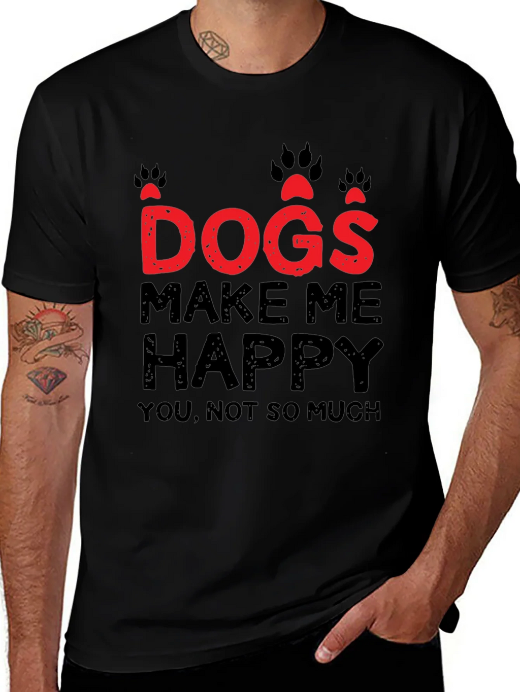 Dogs Make Me Happy Graphic T-Shirt product image 1