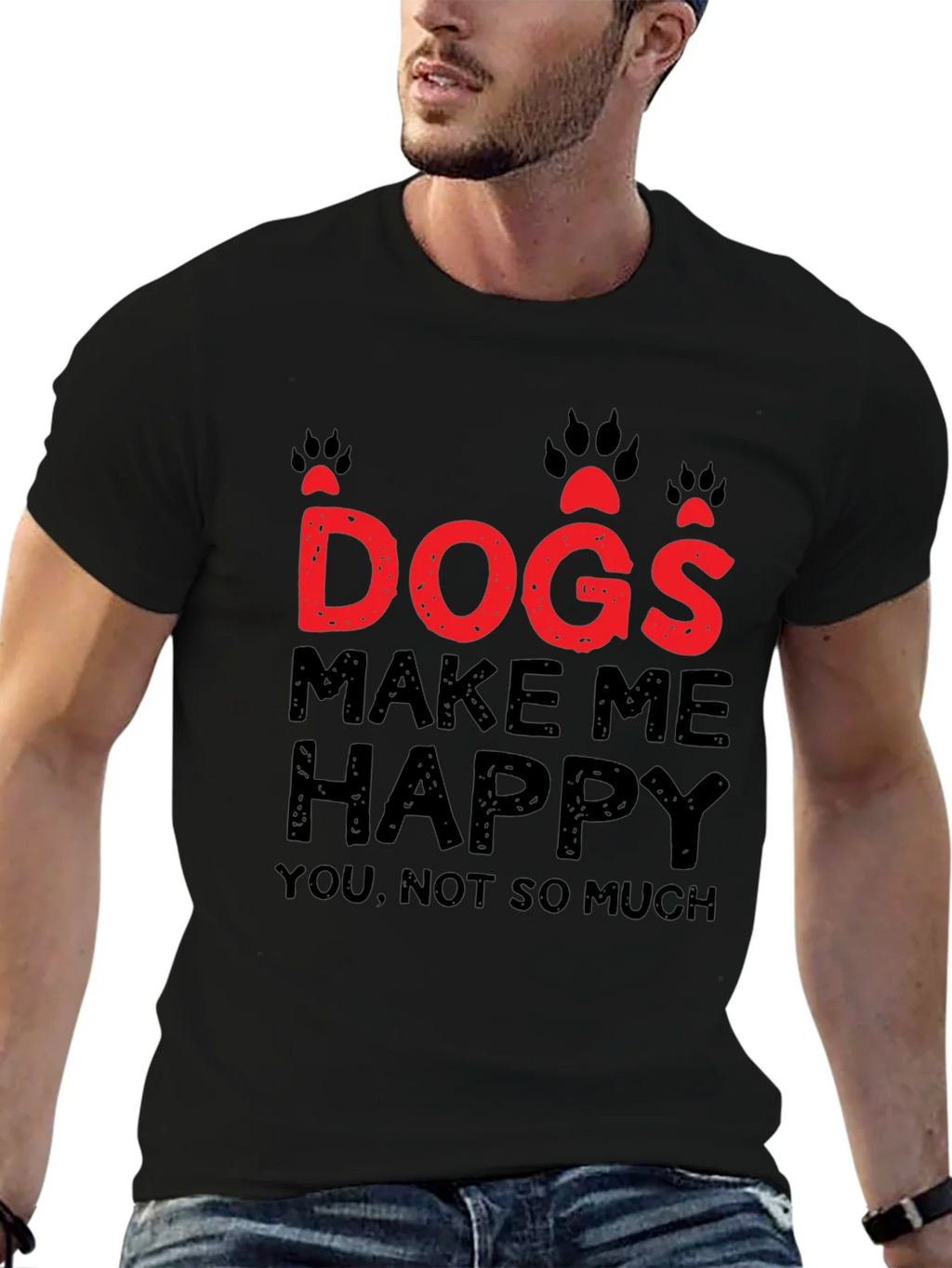 Dogs Make Me Happy Graphic T-Shirt product image 6