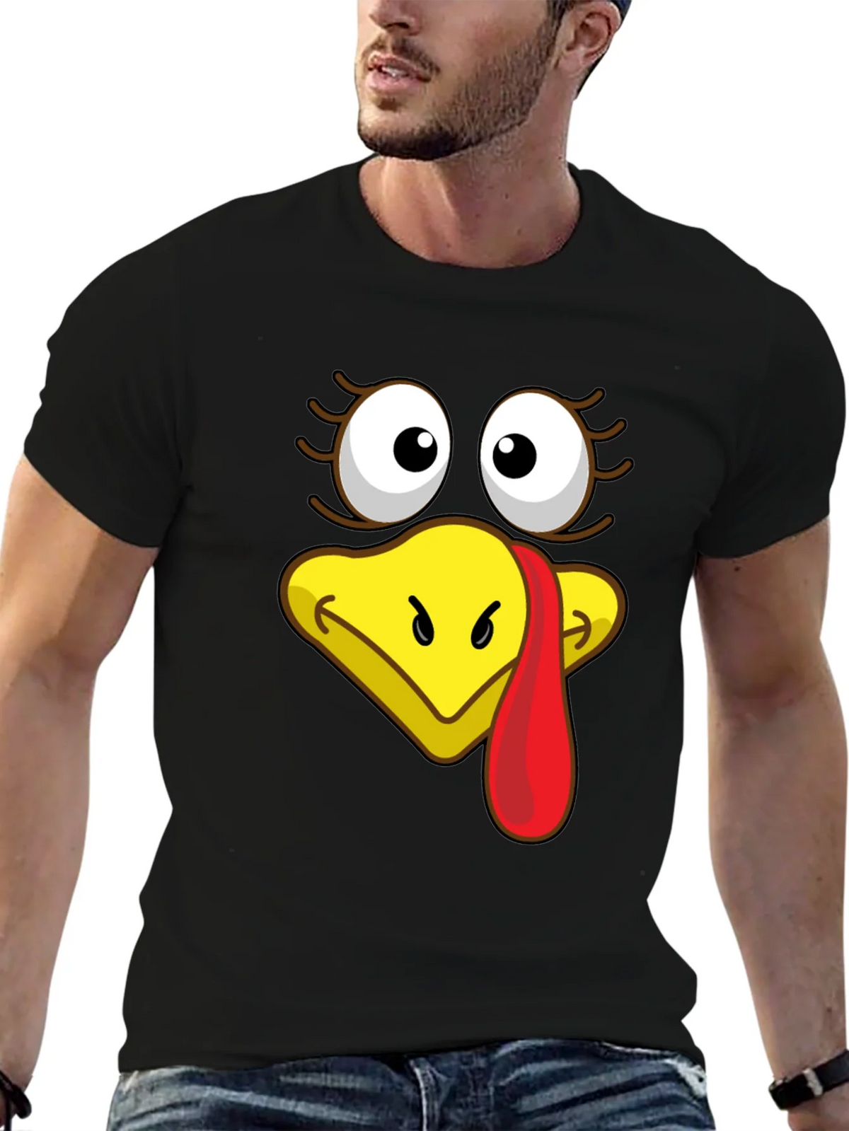 Turkey Face Graphic T-Shirt - Thanksgiving Apparel product image 6