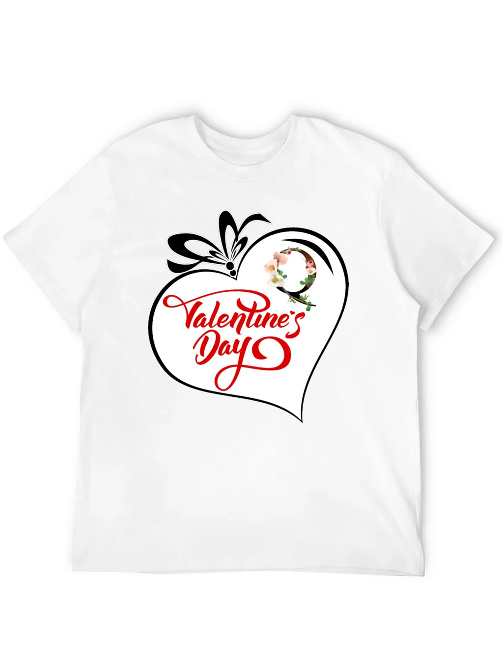 Valentines Day Heart Graphic Tee - Black Cotton Blend product image 11