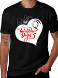 Valentines Day Heart Graphic Tee - Black Cotton Blend product image 1