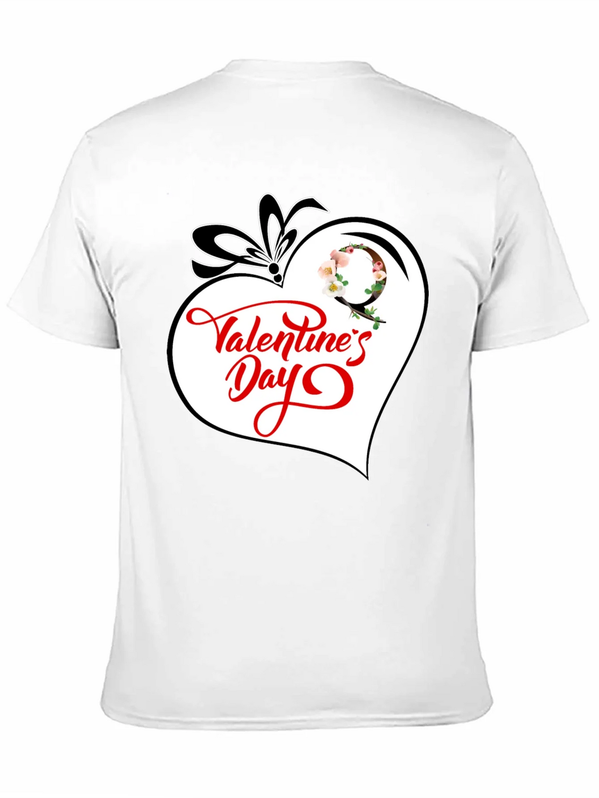 Valentines Day Heart Graphic Tee - Black Cotton Blend product image 10