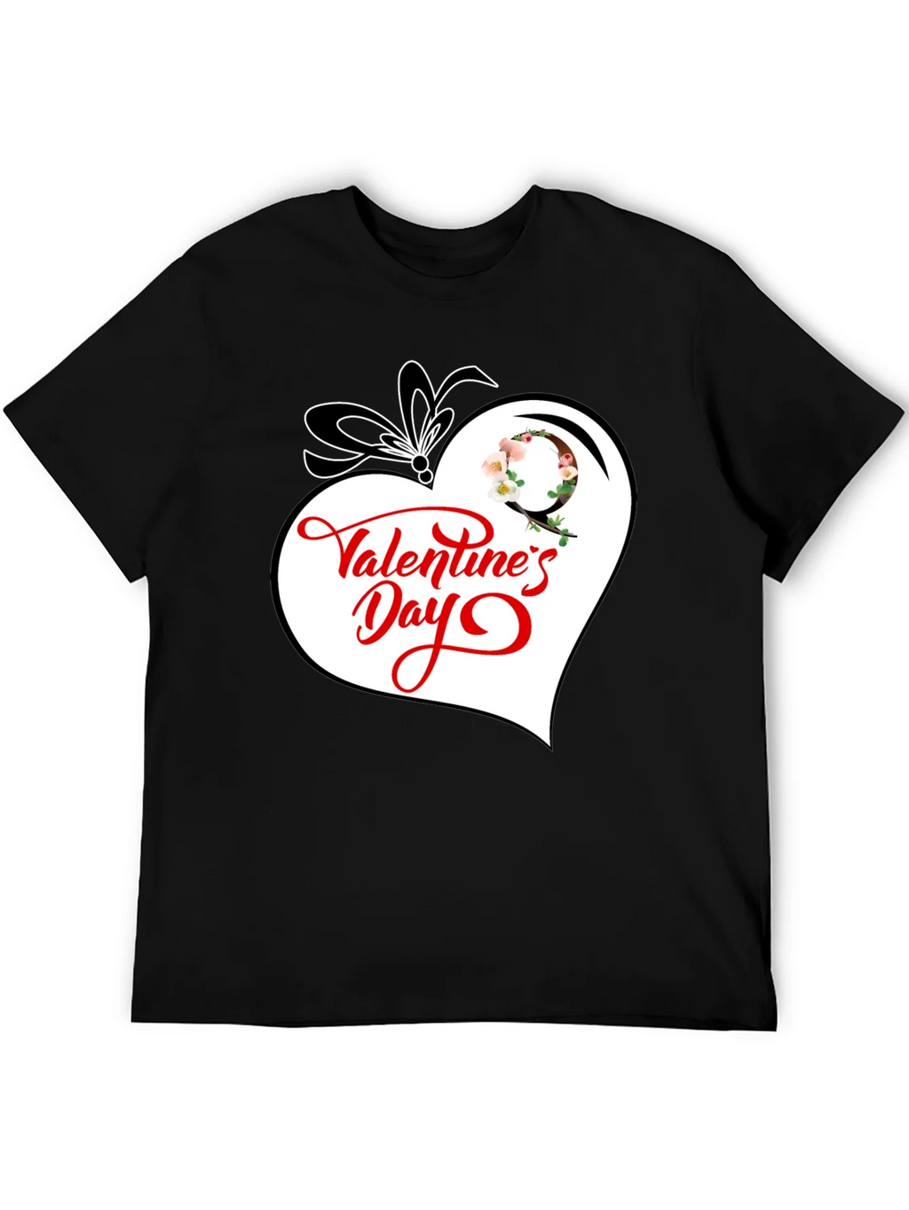Valentines Day Heart Graphic Tee - Black Cotton Blend product image 5