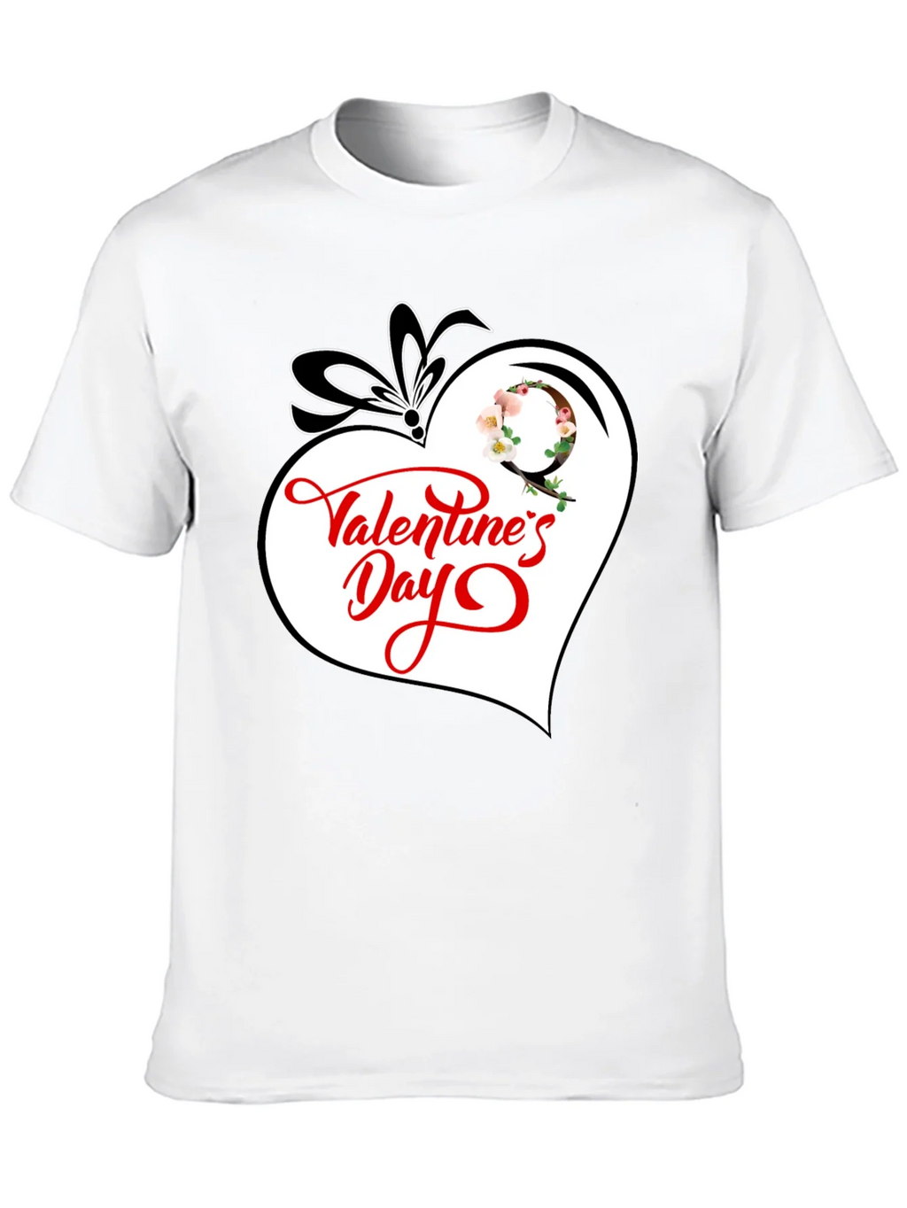 Valentines Day Heart Graphic Tee - Black Cotton Blend product image 9
