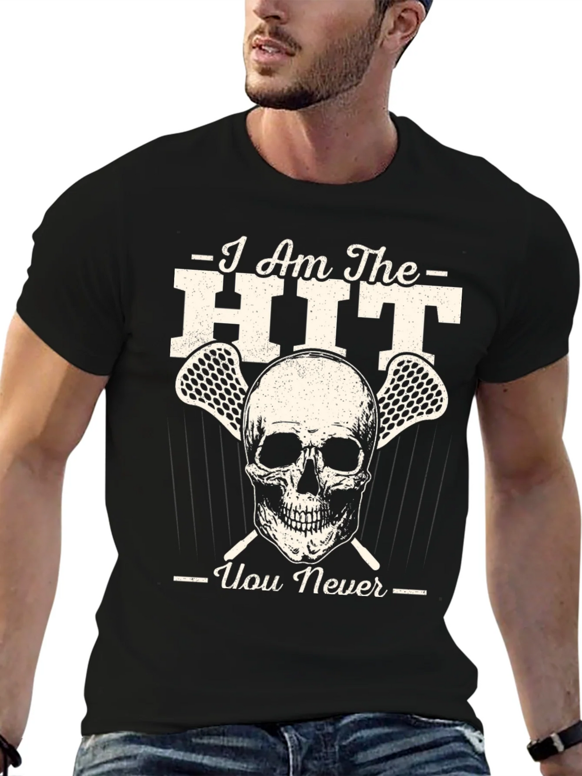 Lacrosse Skull Graphic T-Shirt product image 5