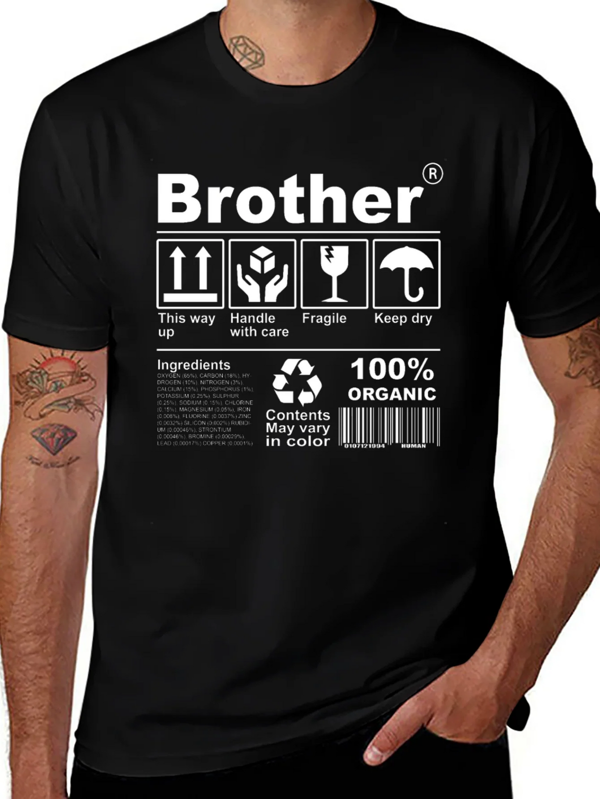 Brother Organic T-Shirt: Handle with Care product image 1