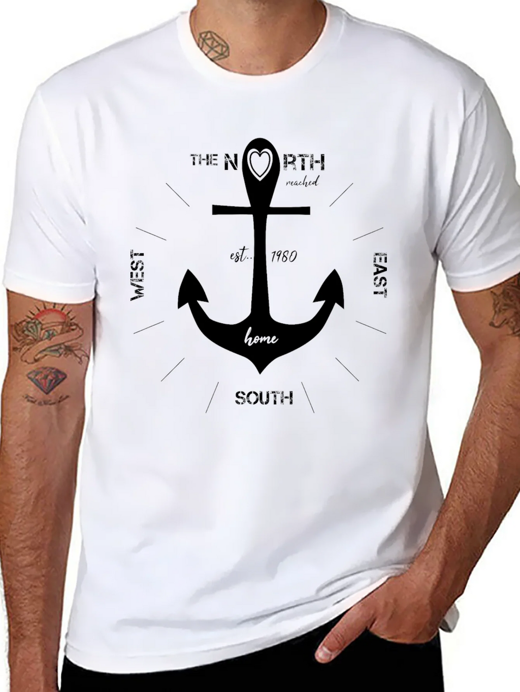 Nautical Anchor Compass T-Shirt product image 6