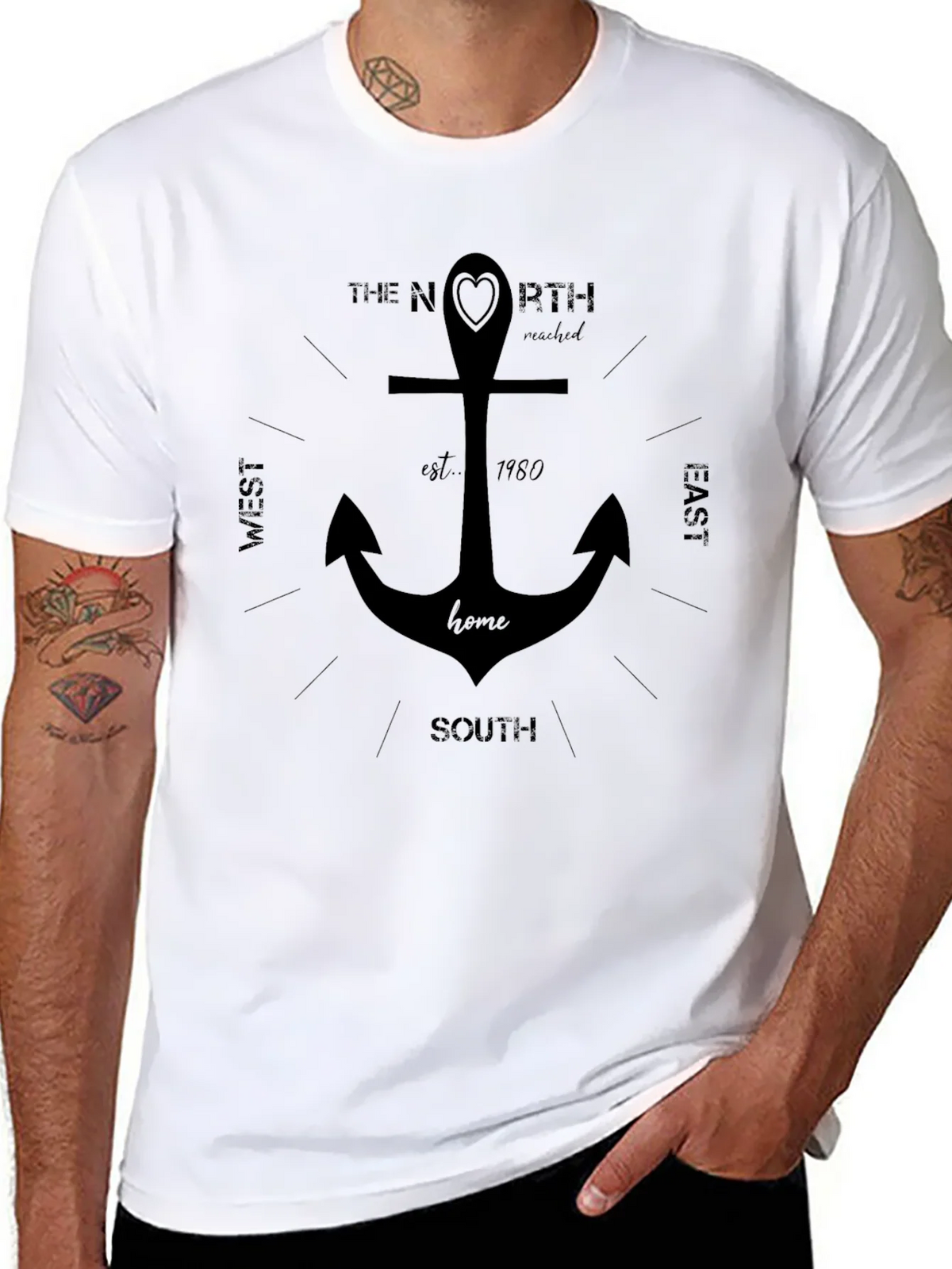Nautical Anchor Compass T-Shirt product image 6