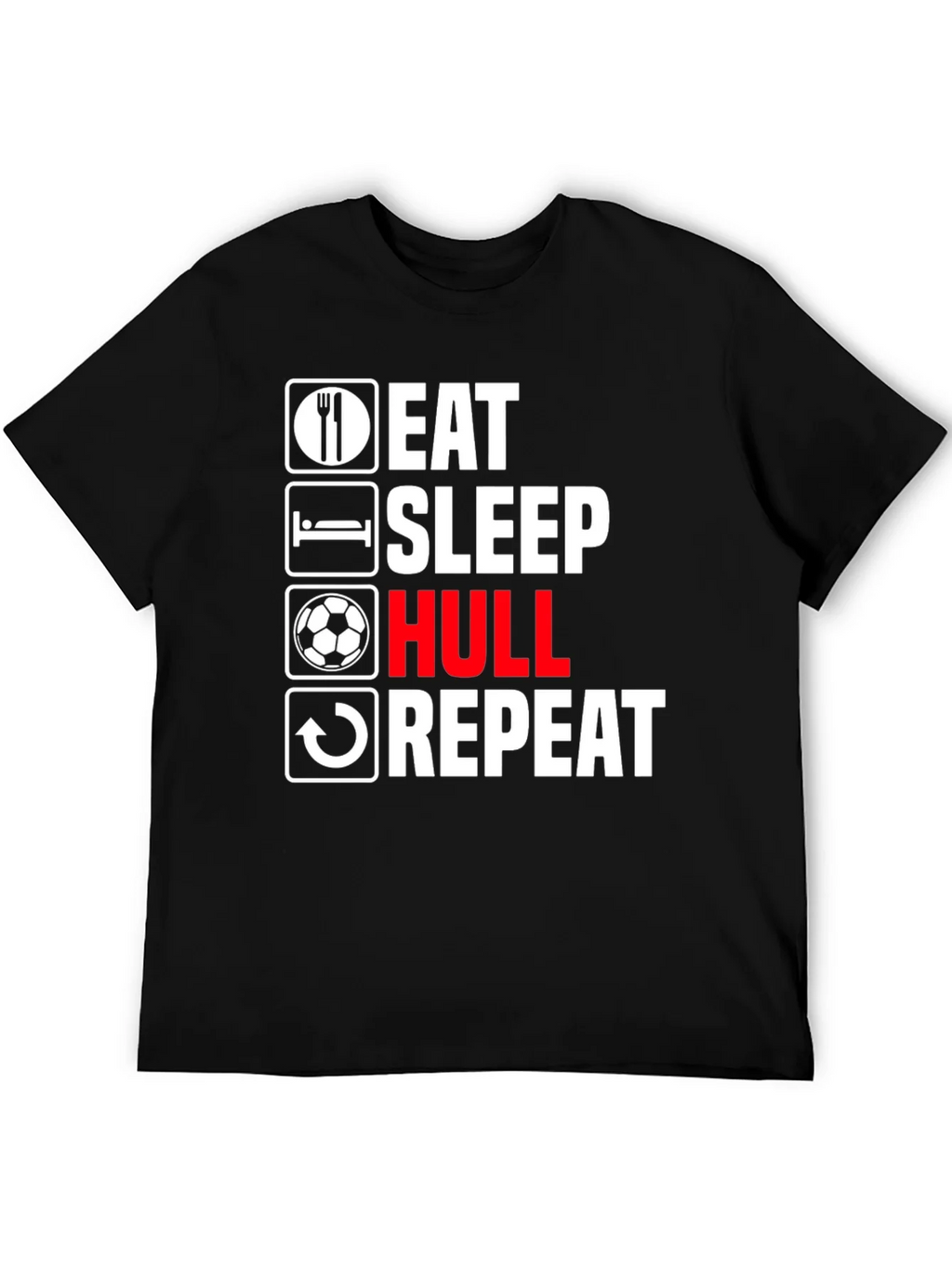 Eat Sleep Hull Repeat Black T-Shirt product image 5