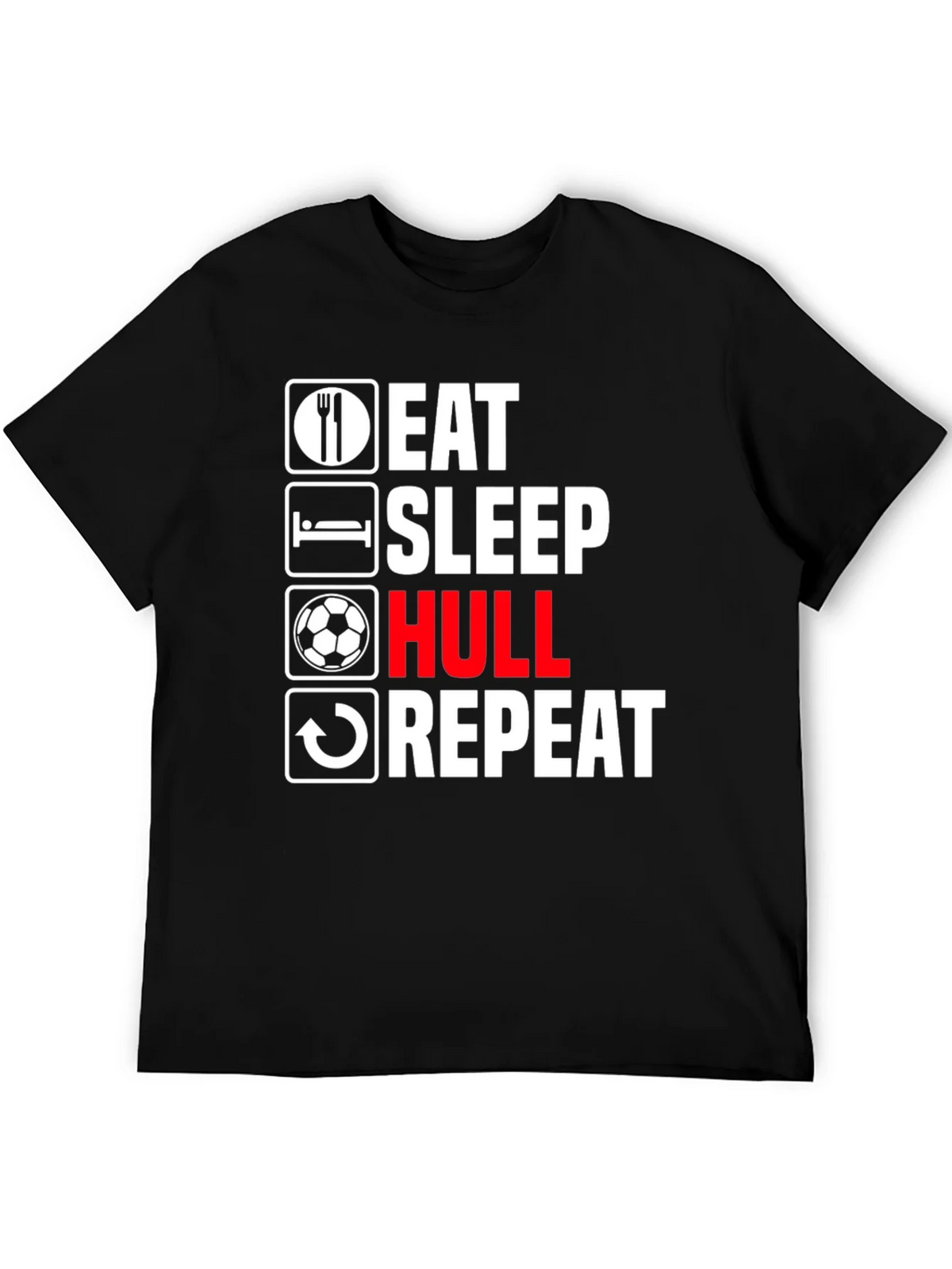 Eat Sleep Hull Repeat Black T-Shirt product image 5