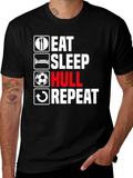 Eat Sleep Hull Repeat Black T-Shirt product image 1