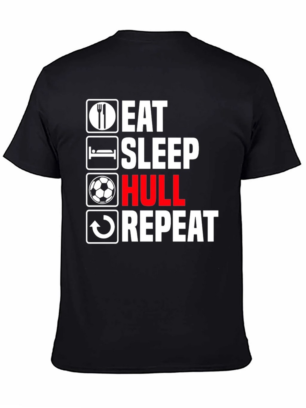 Eat Sleep Hull Repeat Black T-Shirt product image 4