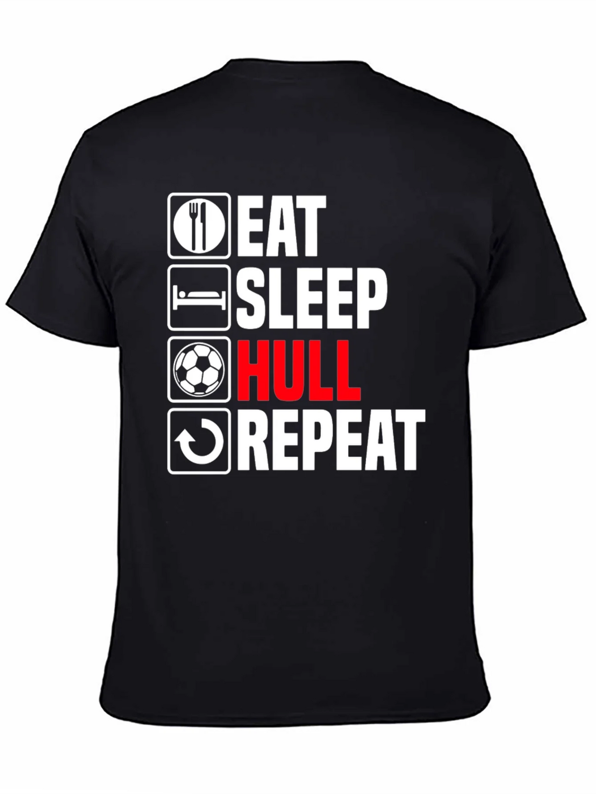 Eat Sleep Hull Repeat Black T-Shirt product image 4