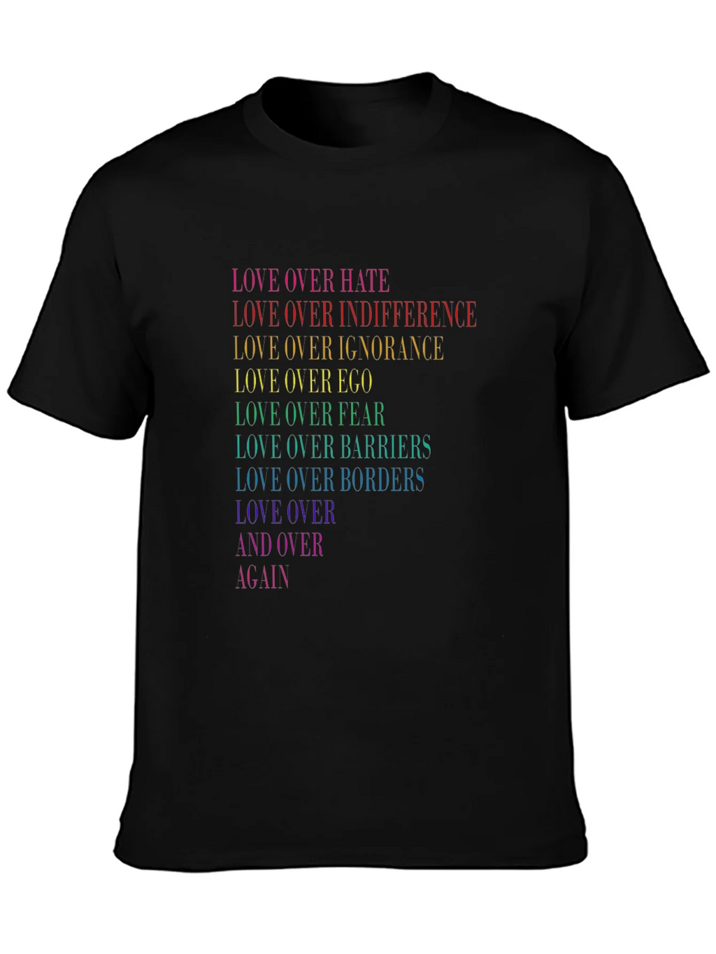 Love Over Hate Rainbow Pride T-Shirt product image 3