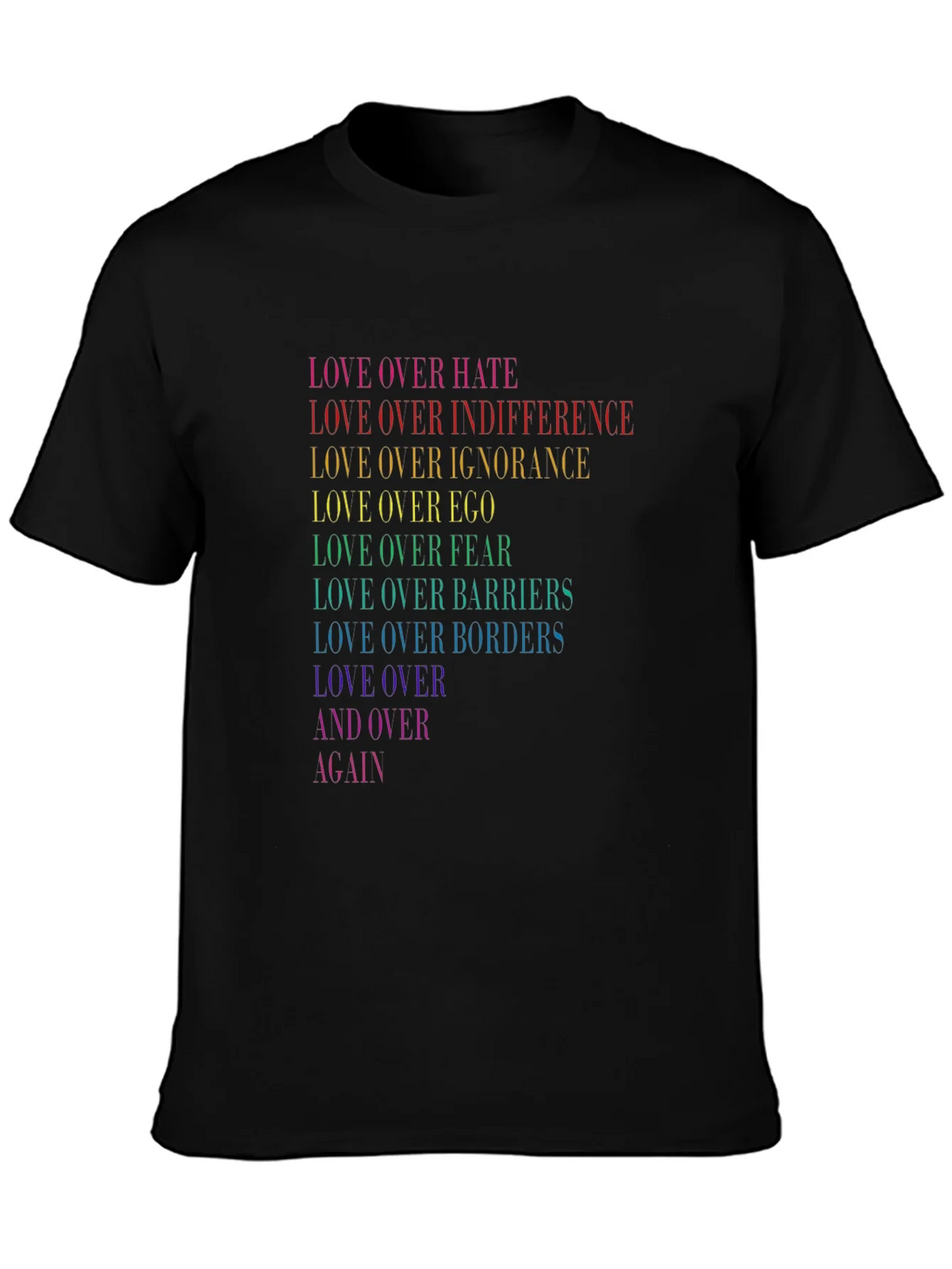 Love Over Hate Rainbow Pride T-Shirt product image 3