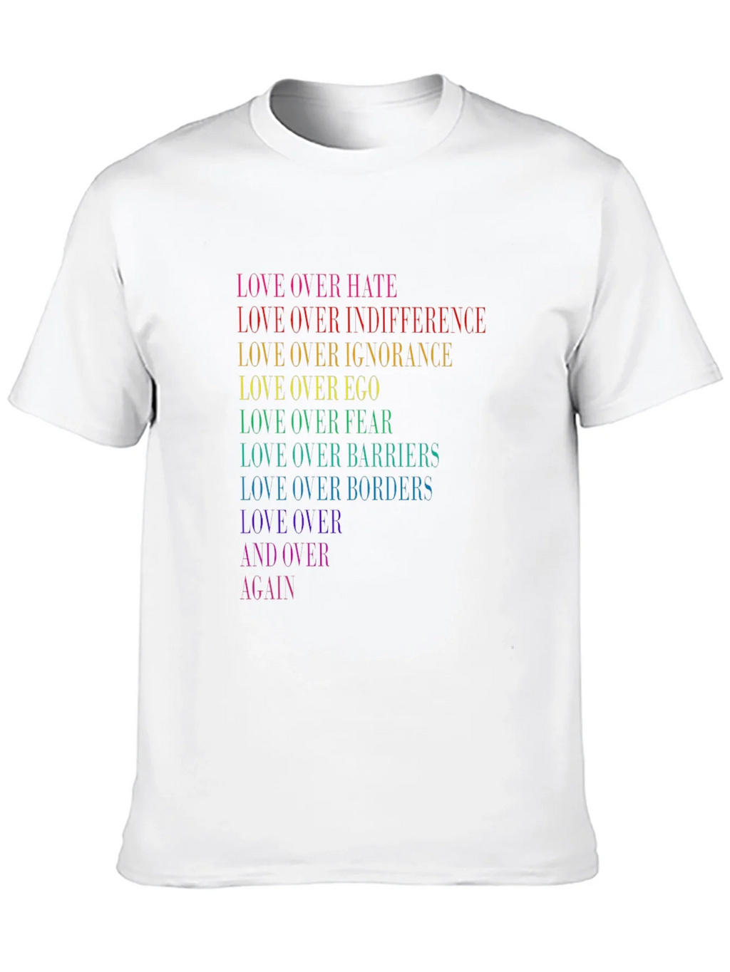 Love Over Hate Rainbow Pride T-Shirt product image 9