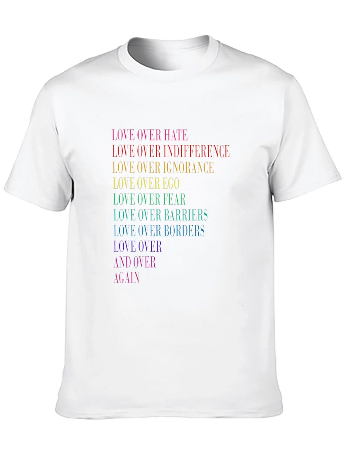 Love Over Hate Rainbow Pride T-Shirt product image 9