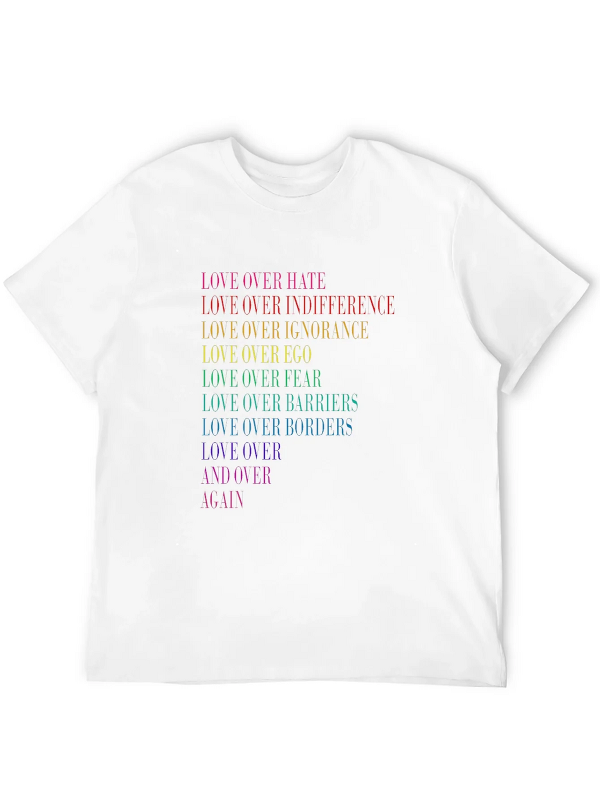 Love Over Hate Rainbow Pride T-Shirt product image 11