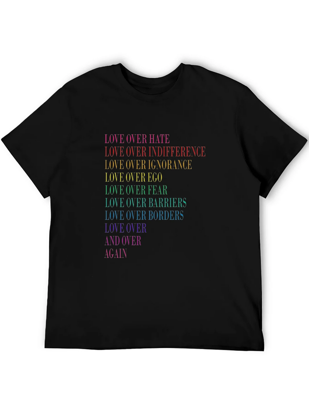 Love Over Hate Rainbow Pride T-Shirt product image 5