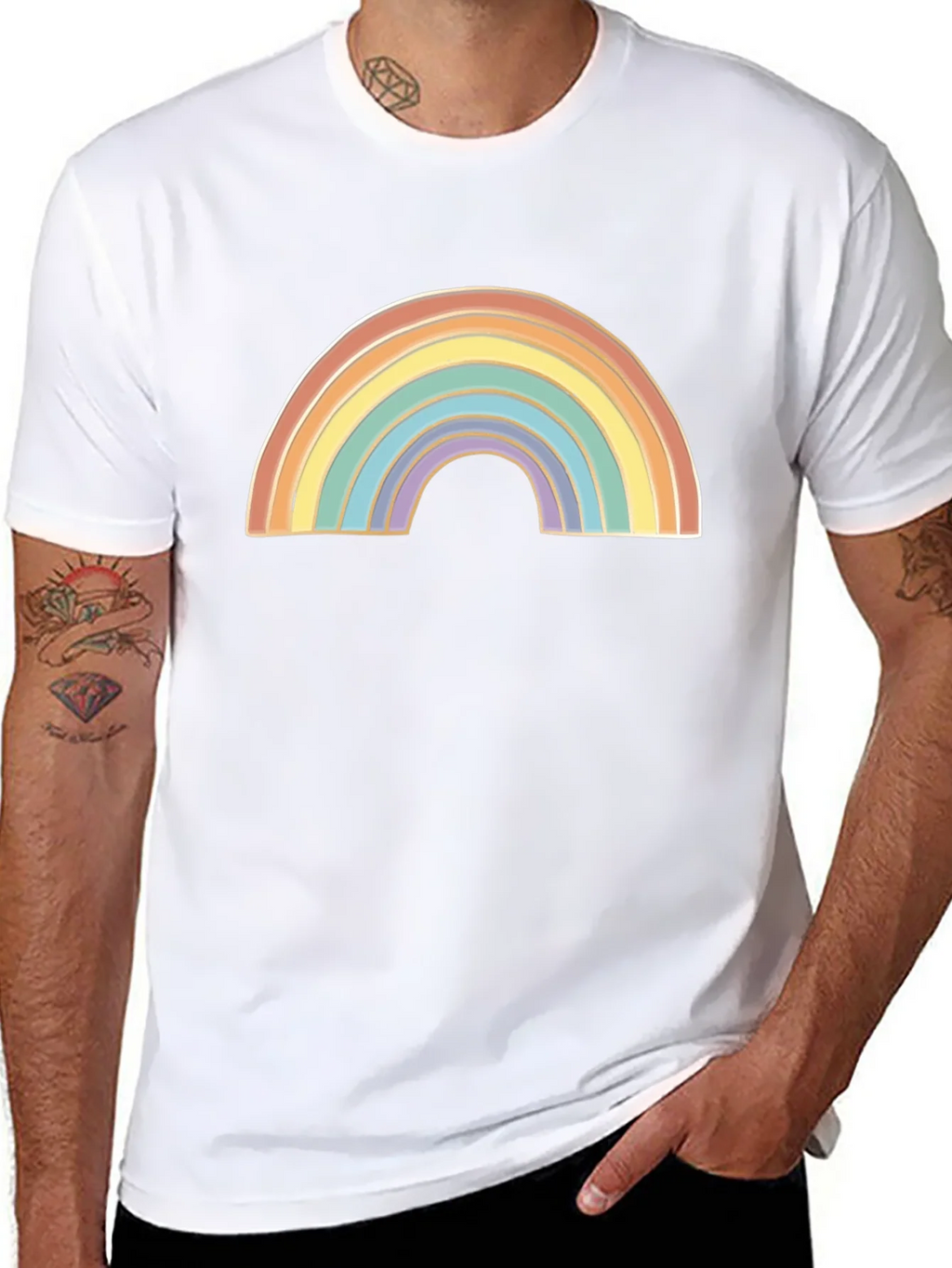 Rainbow Graphic Black T-Shirt product image 7
