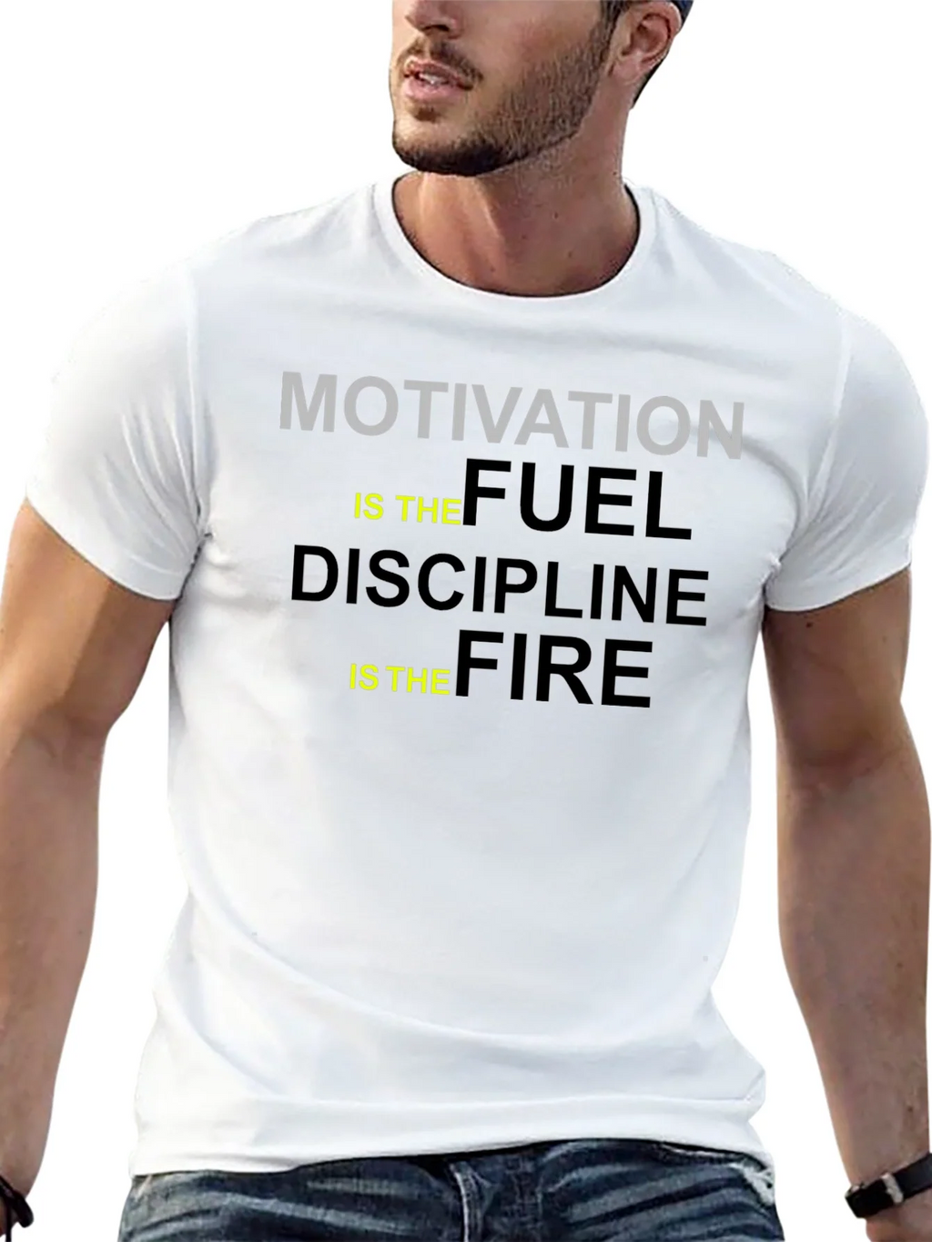 Motivation Fuel Discipline Fire Black Graphic Tee product image 12