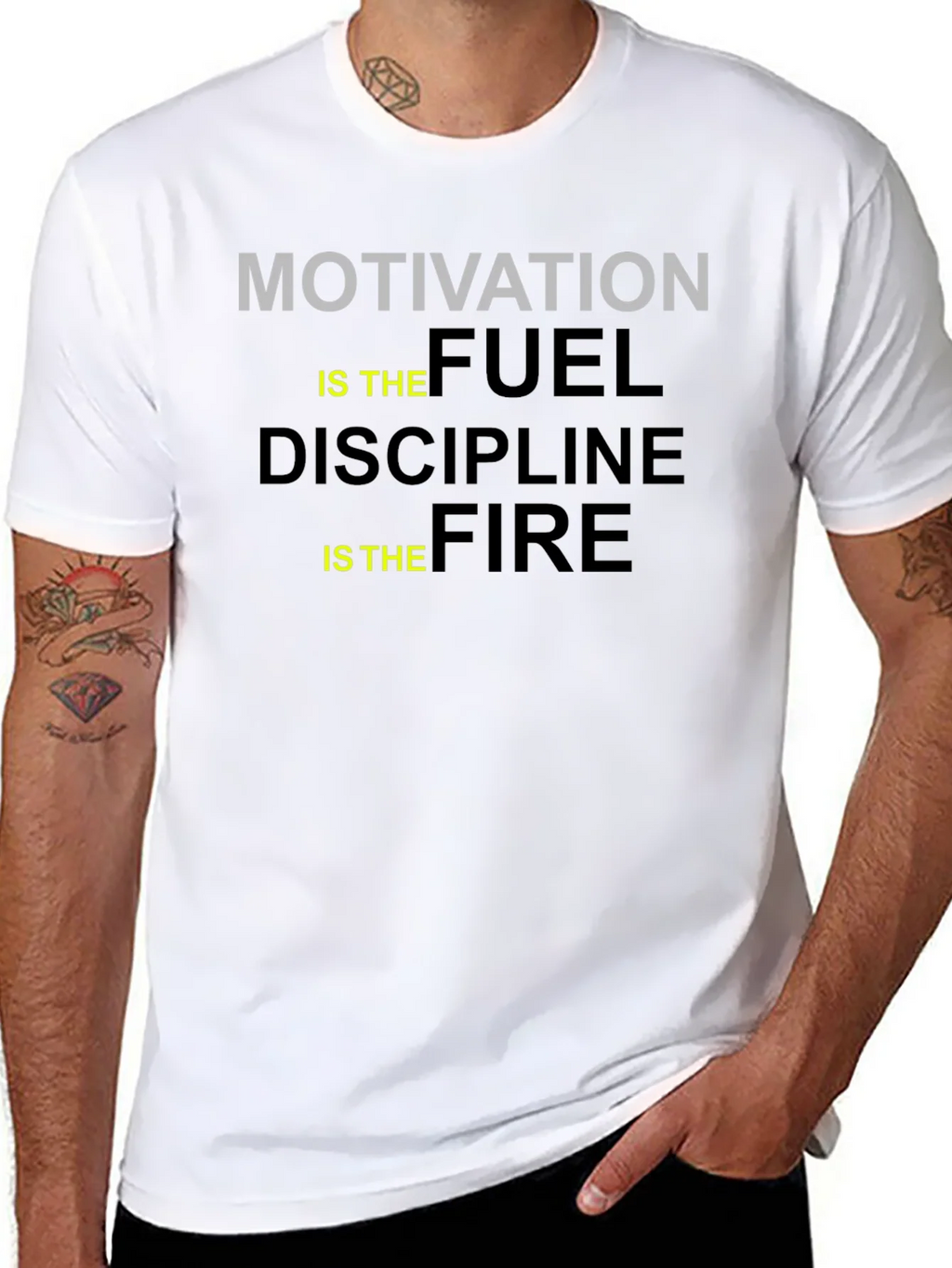 Motivation Fuel Discipline Fire Black Graphic Tee product image 7