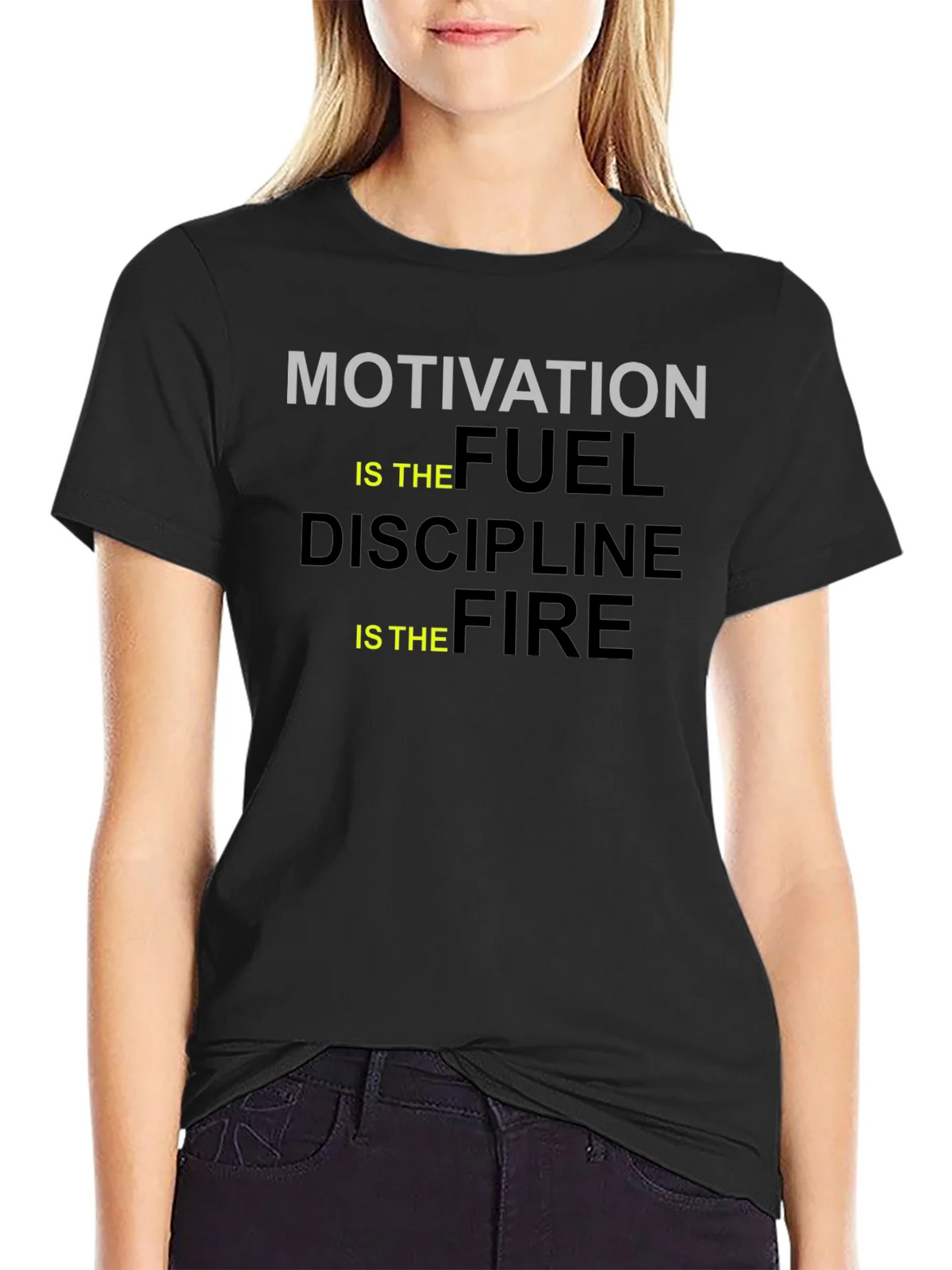 Motivation Fuel Discipline Fire Black Graphic Tee product image 2