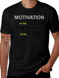 Motivation Fuel Discipline Fire Black Graphic Tee product image 1