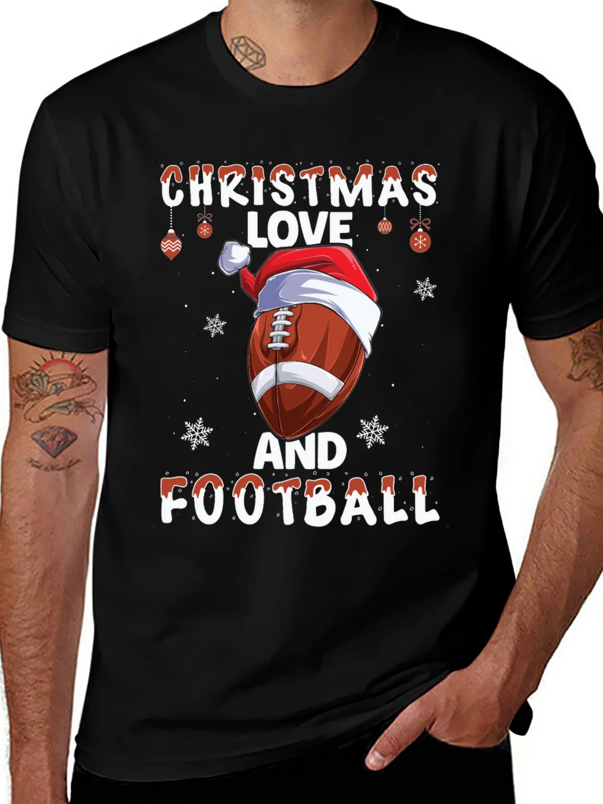 Christmas Football Love Graphic T-Shirt