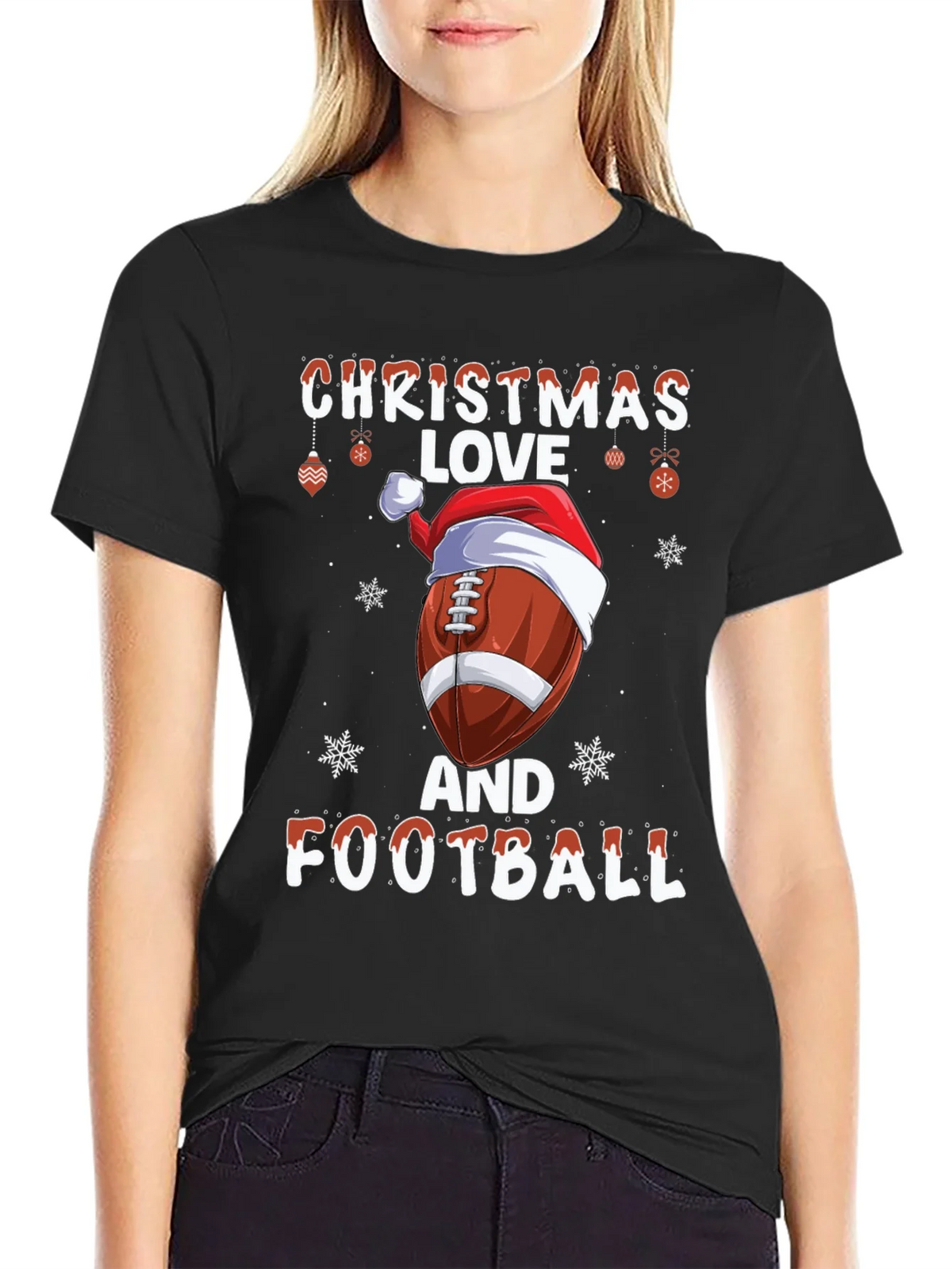 Christmas Football Love Graphic T-Shirt