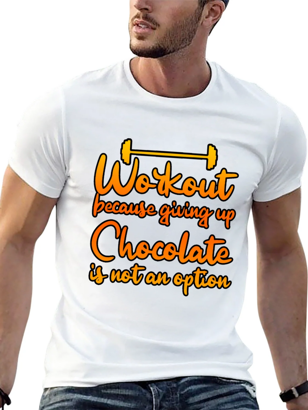 Workout For Chocolate Graphic Tee - Funny Fitness Shirt product image 9