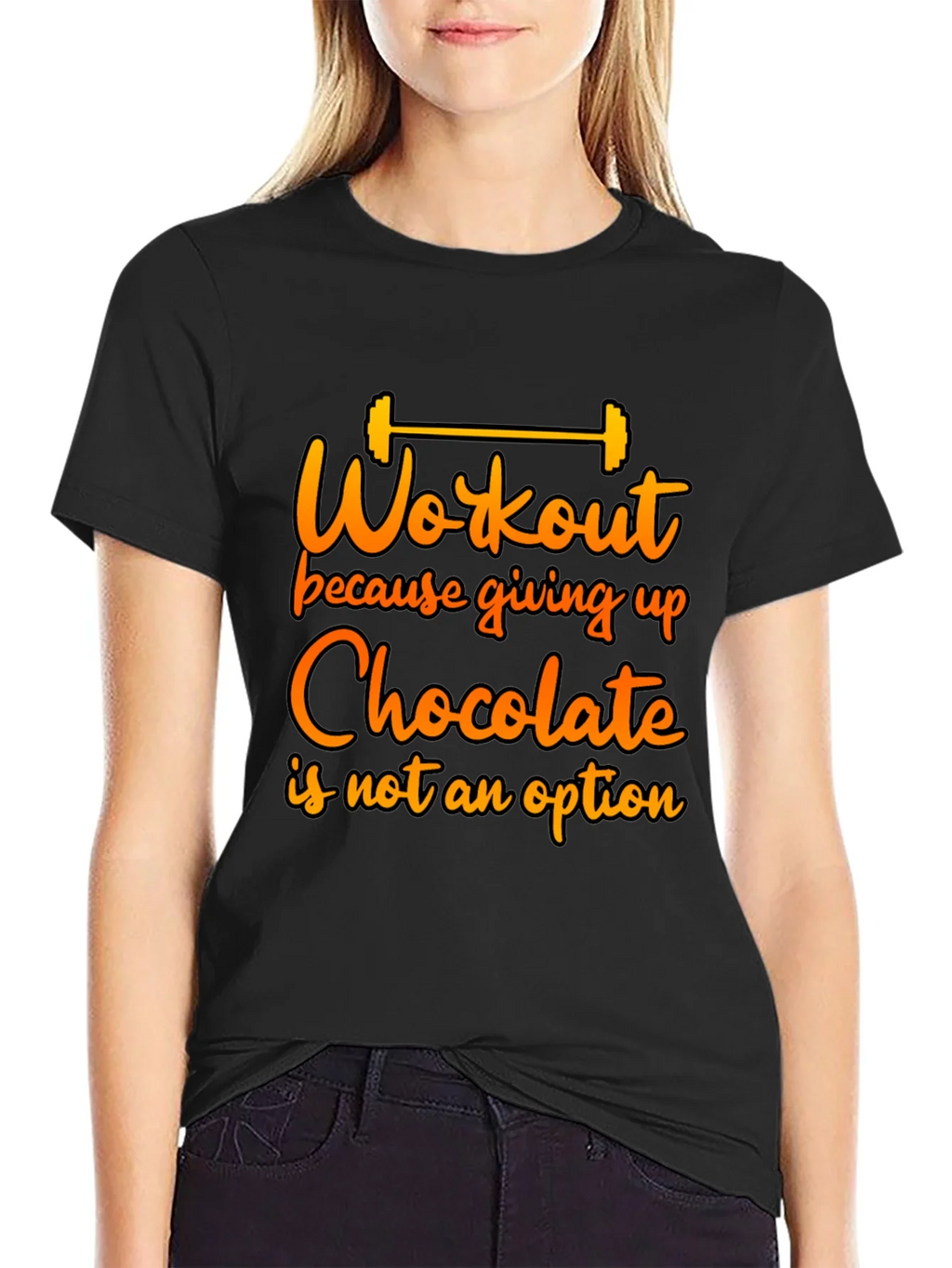 Workout For Chocolate Graphic Tee - Funny Fitness Shirt product image 1