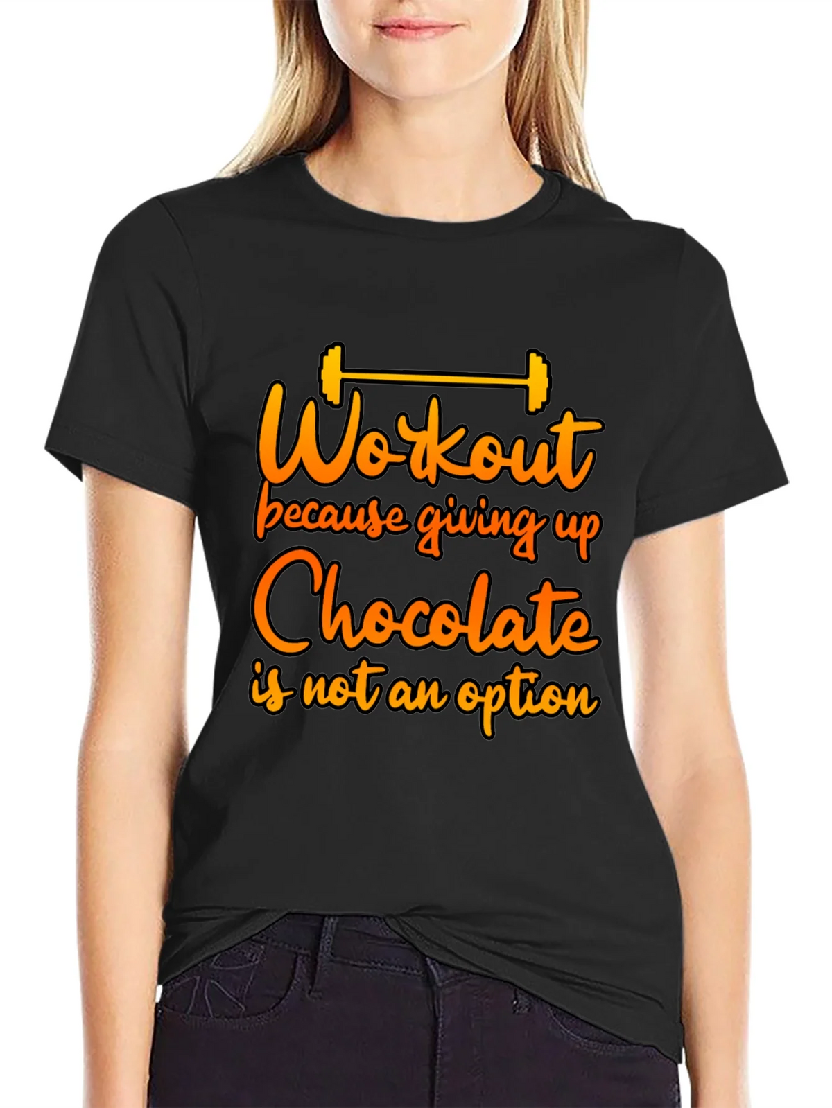 Workout For Chocolate Graphic Tee - Funny Fitness Shirt product image 1