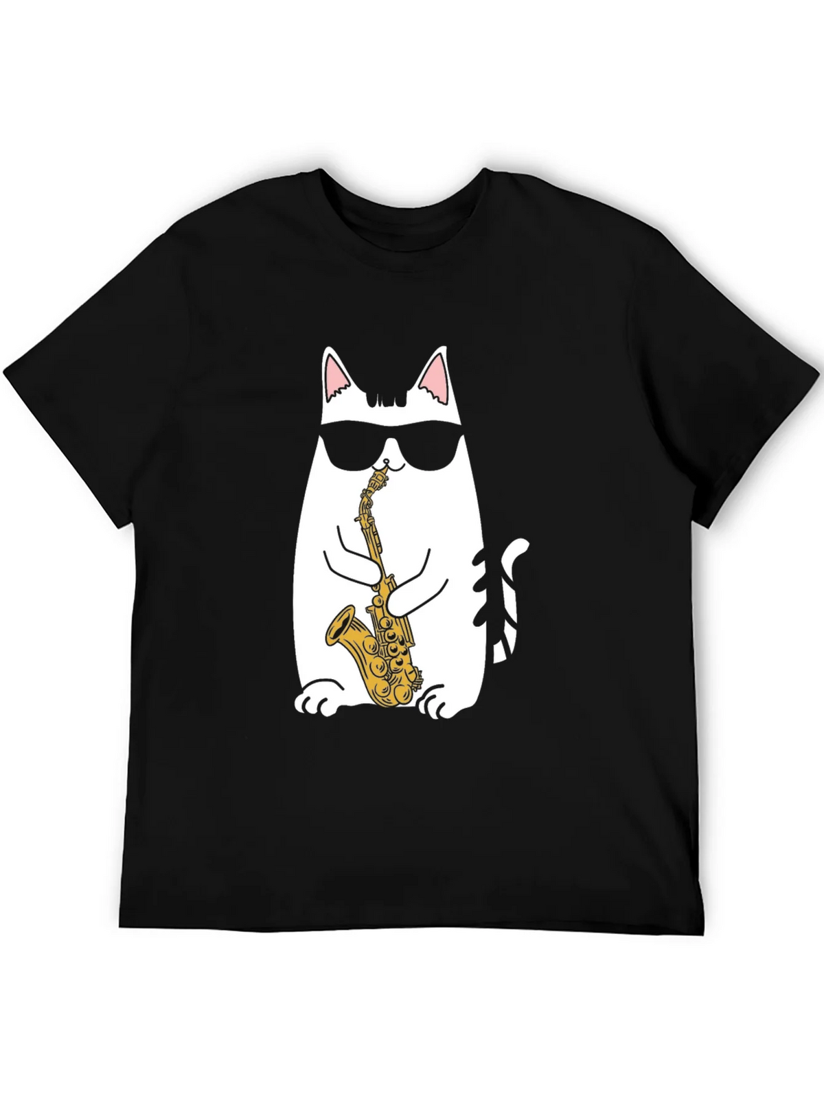 Cool Cat Saxophone T-Shirt - Black product image 5