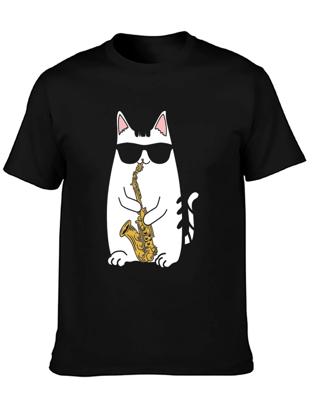 Cool Cat Saxophone T-Shirt - Black product image 3