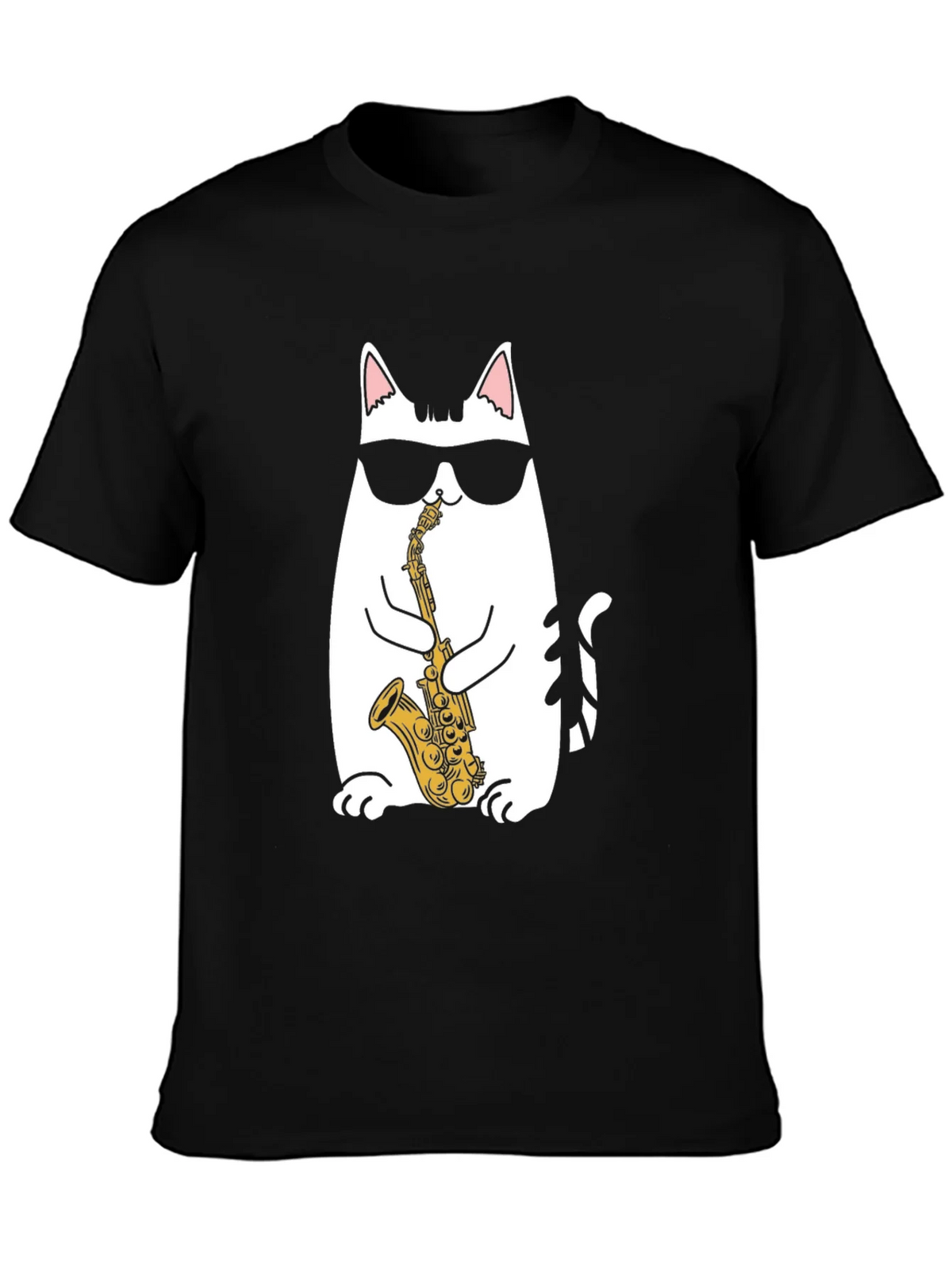 Cool Cat Saxophone T-Shirt - Black product image 3