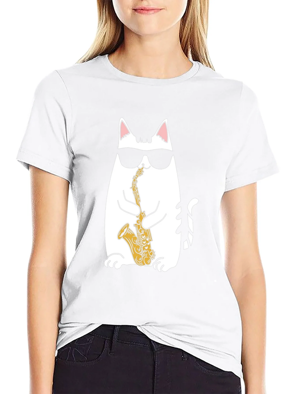 Cool Cat Saxophone T-Shirt - Black product image 8