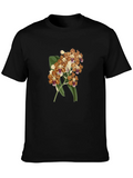 Floral Orchid Print Black T-Shirt product image 1