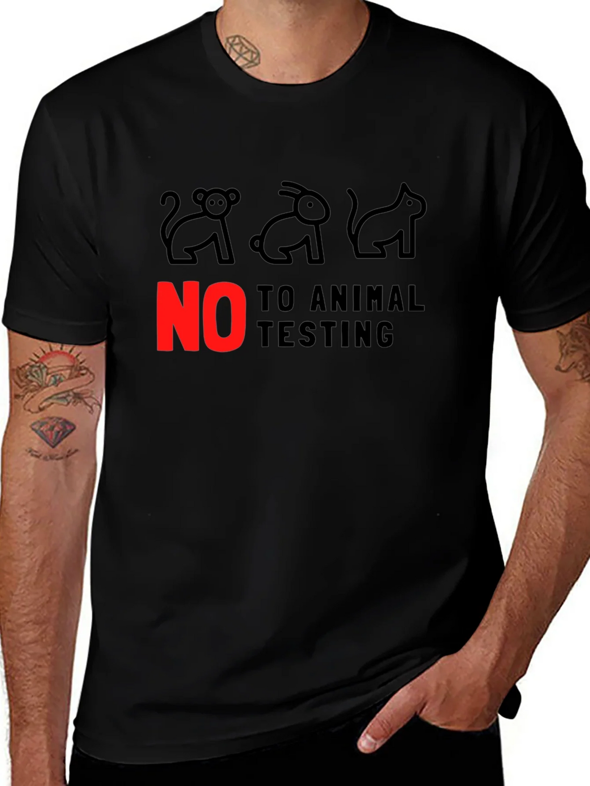 Animal Rights Tee: No to Testing! product image 1