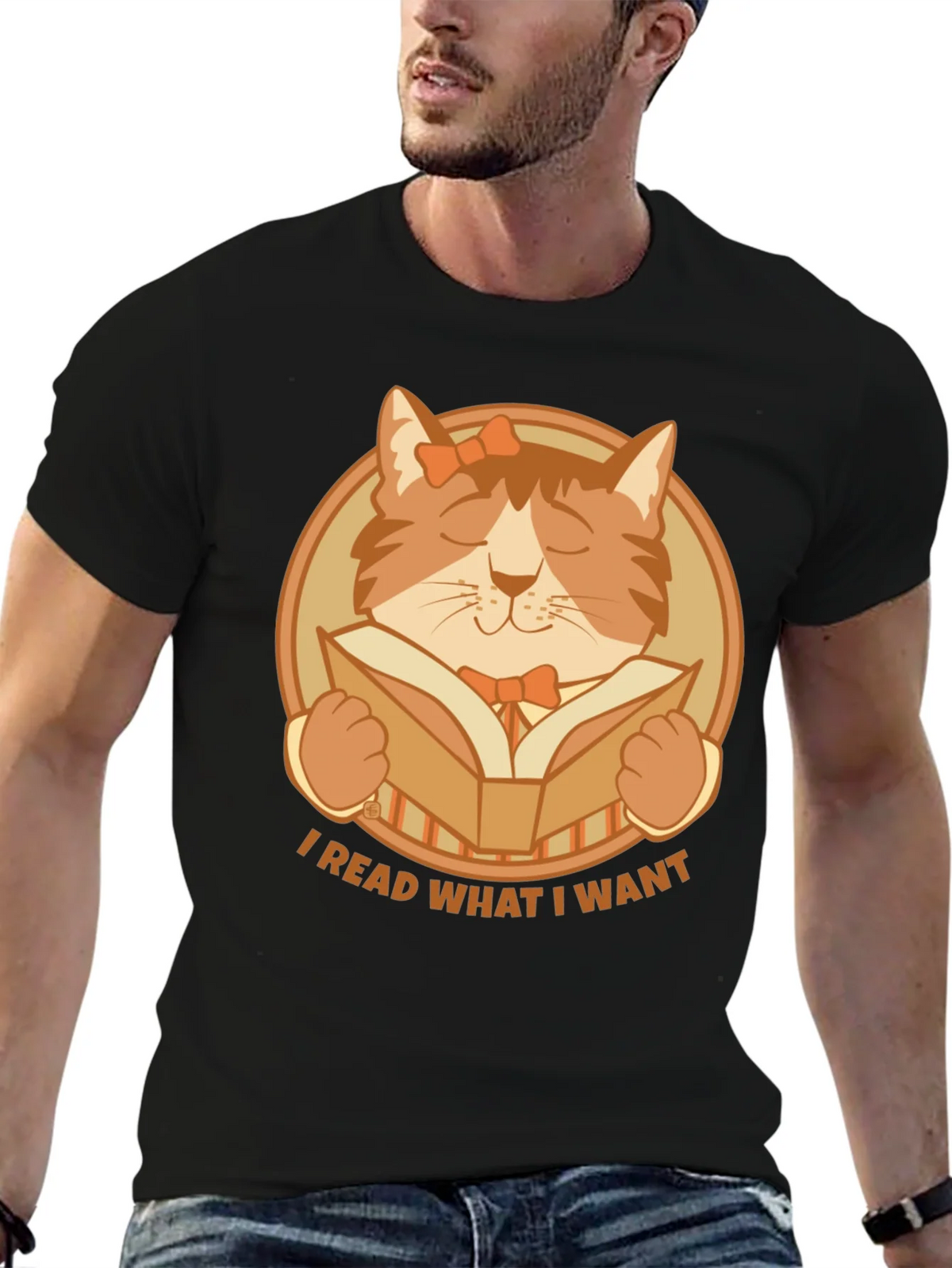 I Read What I Want Cat Graphic T-Shirt product image 6