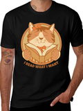 I Read What I Want Cat Graphic T-Shirt product image 1