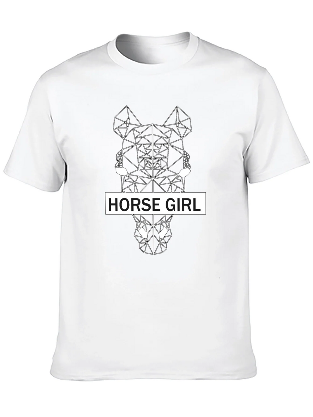 Geometric Horse Girl Black T-Shirt product image 9