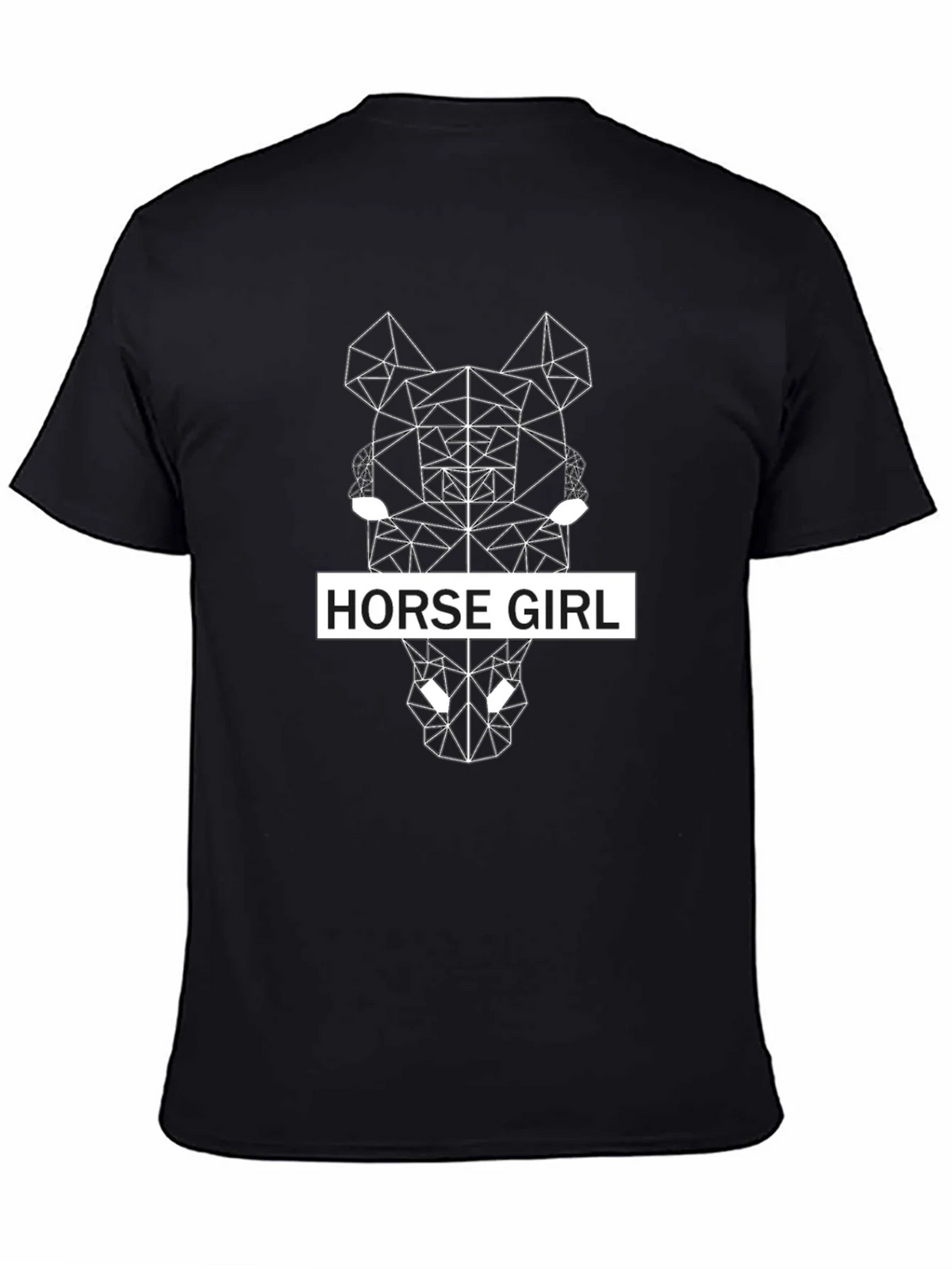 Geometric Horse Girl Black T-Shirt product image 4