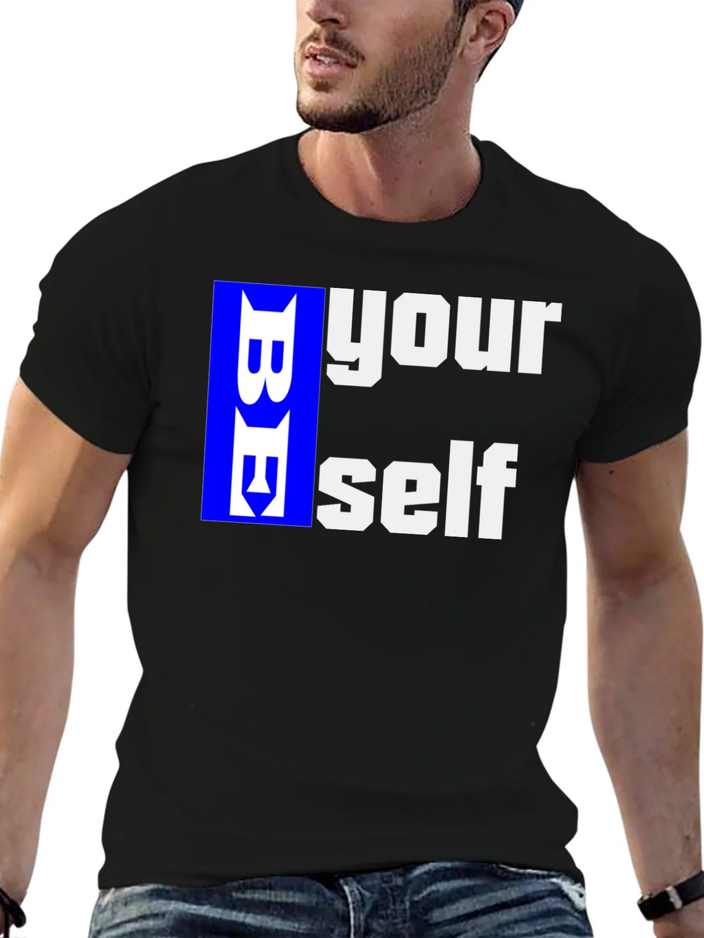 Be Yourself Graphic T-Shirt - Black Casual Tee product image 6
