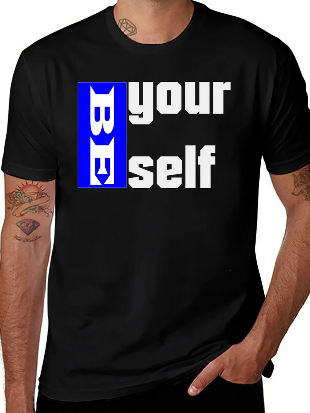 Be Yourself Graphic T-Shirt - Black Casual Tee product image 1