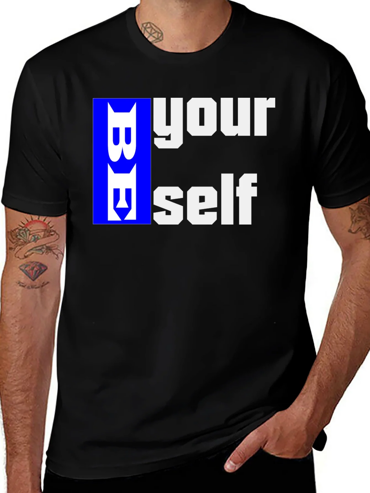 Be Yourself Graphic T-Shirt - Black Casual Tee product image 1