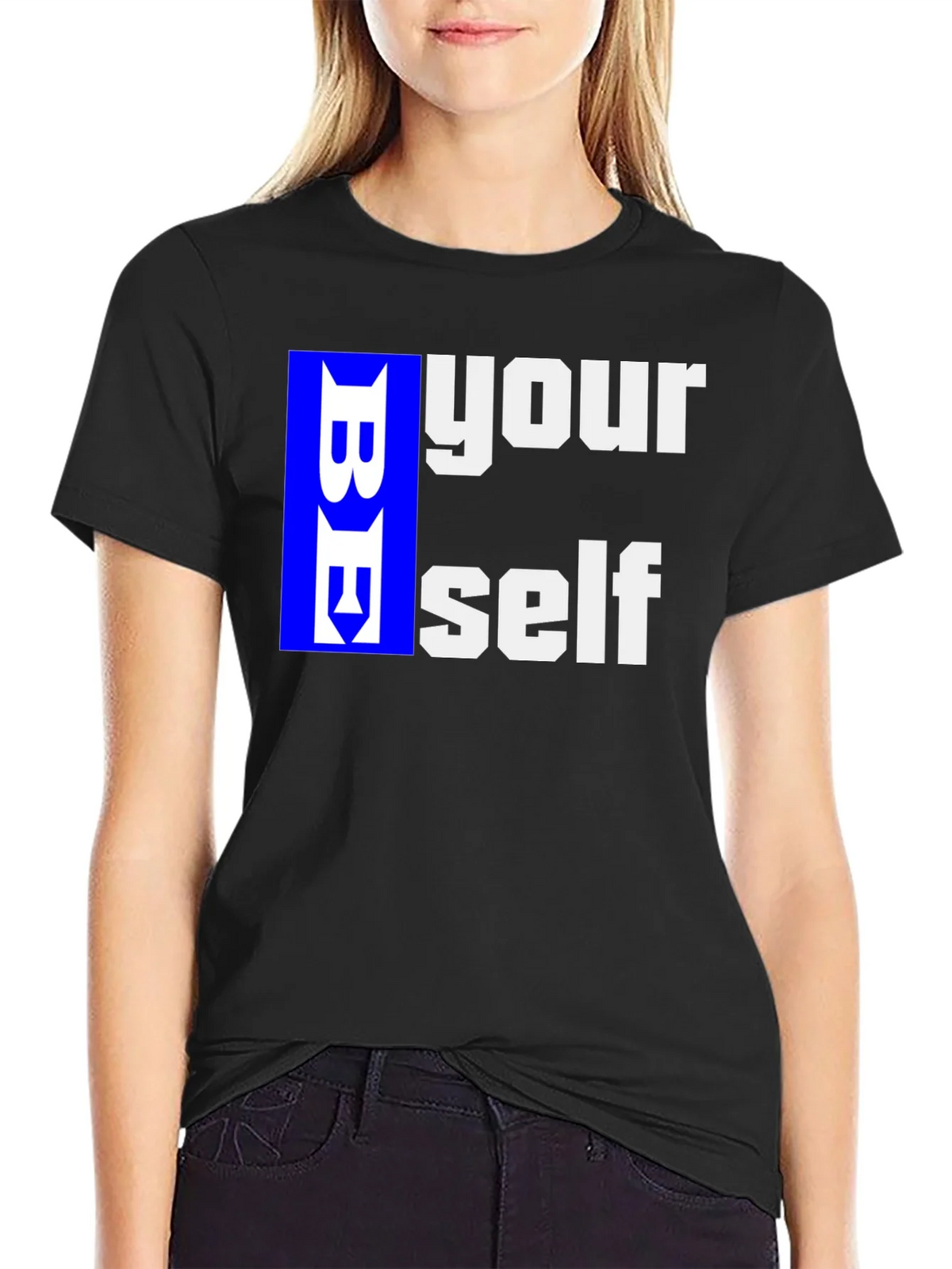 Be Yourself Graphic T-Shirt - Black Casual Tee product image 2